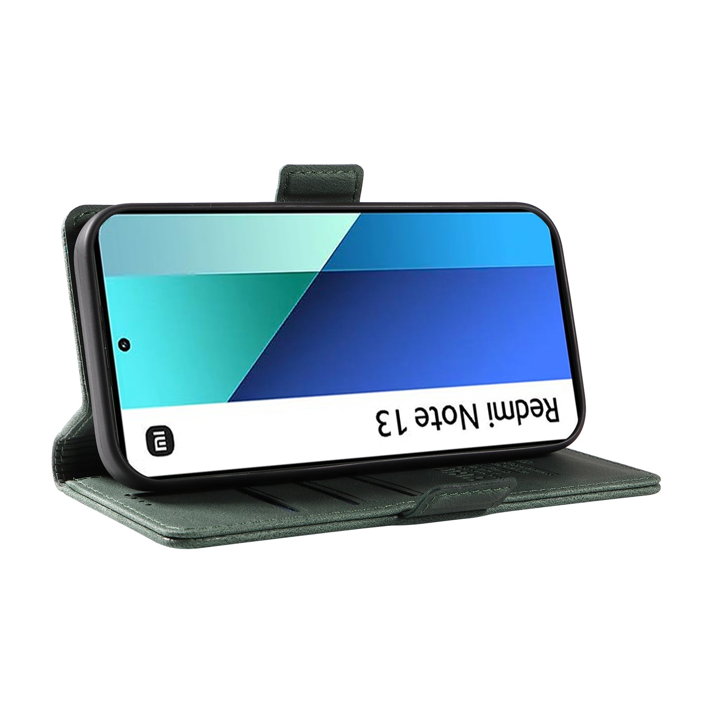 YIKATU YK-005 For Xiaomi Redmi Note 13 4G Wallet Cover Skin-touch Leather Phone Case - Green