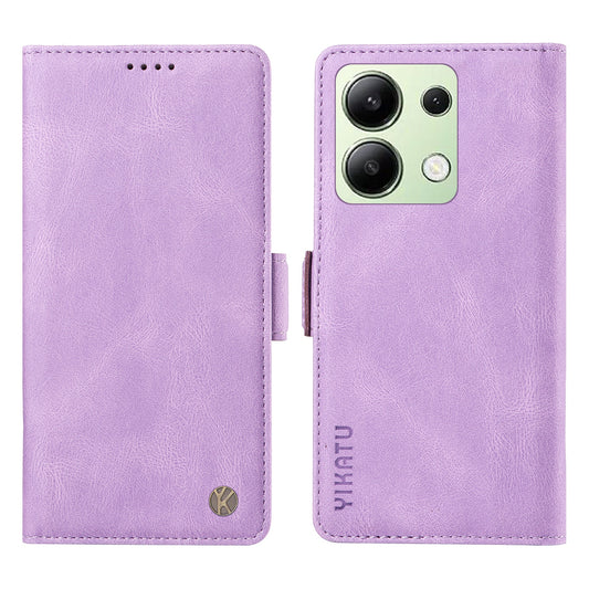 YIKATU YK-005 For Xiaomi Redmi Note 13 4G Wallet Cover Skin-touch Leather Phone Case - Purple