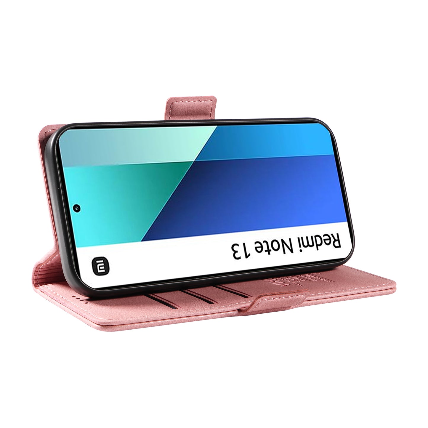 YIKATU YK-005 For Xiaomi Redmi Note 13 4G Wallet Cover Skin-touch Leather Phone Case - Pink