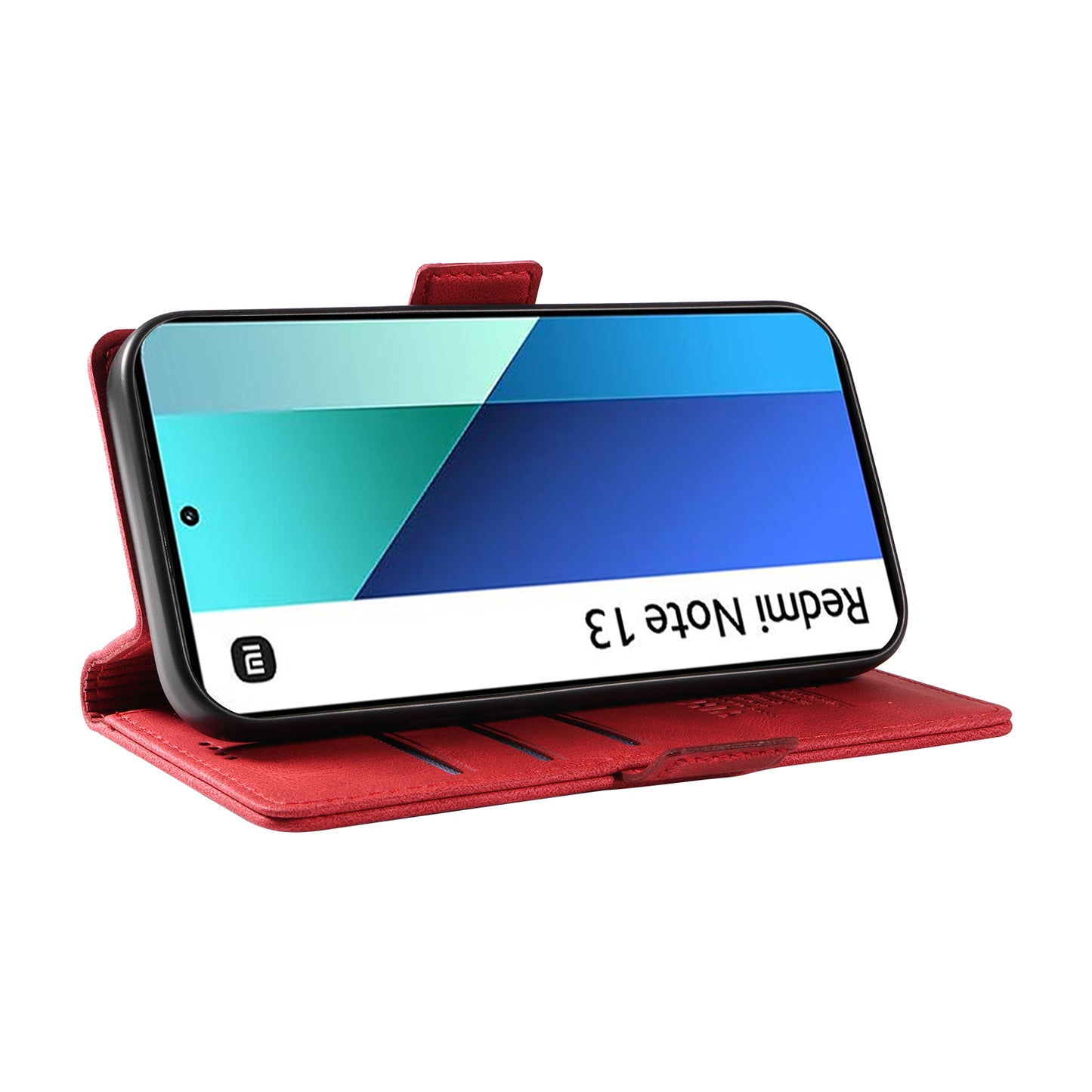 YIKATU YK-005 For Xiaomi Redmi Note 13 4G Wallet Cover Skin-touch Leather Phone Case - Red