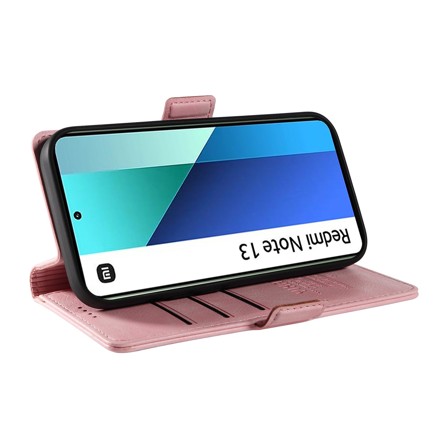 YIKATU YK-007 For Xiaomi Redmi Note 13 4G Leather Case Litchi Texture Cover Phone Wallet - Pink