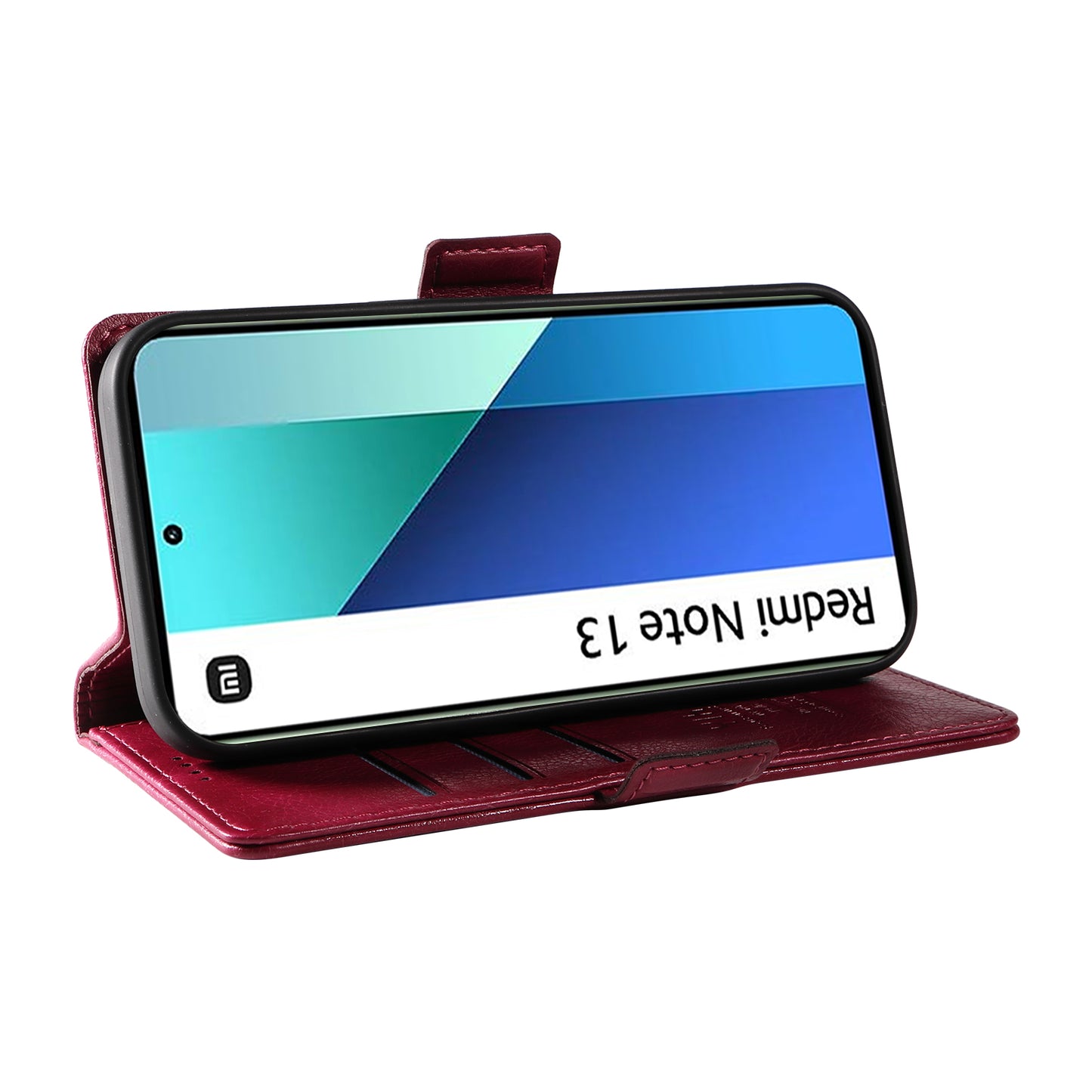 YIKATU YK-007 For Xiaomi Redmi Note 13 4G Leather Case Litchi Texture Cover Phone Wallet - Wine Red