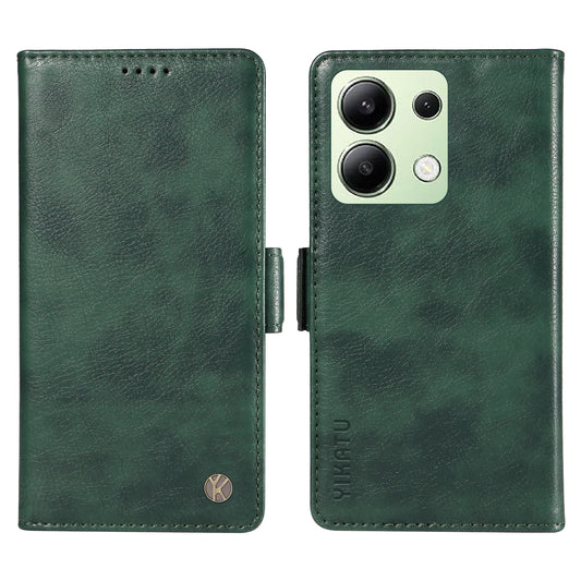 YIKATU YK-007 For Xiaomi Redmi Note 13 4G Leather Case Litchi Texture Cover Phone Wallet - Green