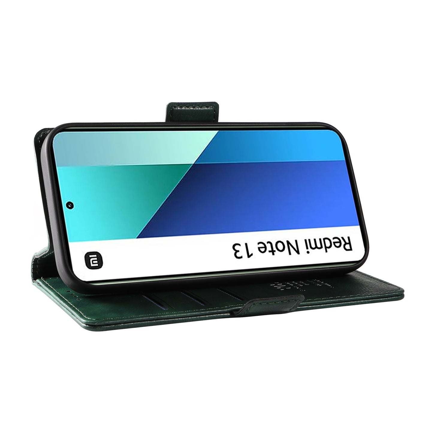 YIKATU YK-007 For Xiaomi Redmi Note 13 4G Leather Case Litchi Texture Cover Phone Wallet - Green