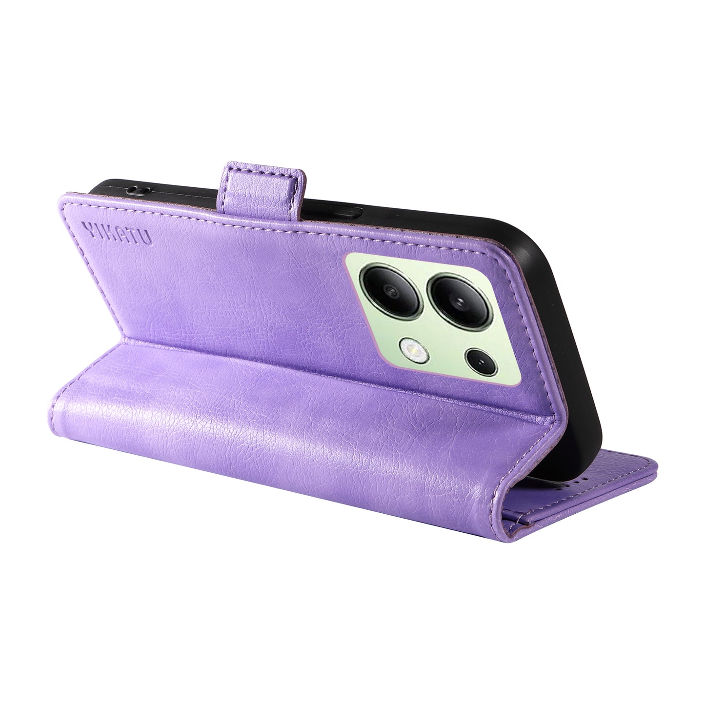 YIKATU YK-007 For Xiaomi Redmi Note 13 4G Leather Case Litchi Texture Cover Phone Wallet - Purple