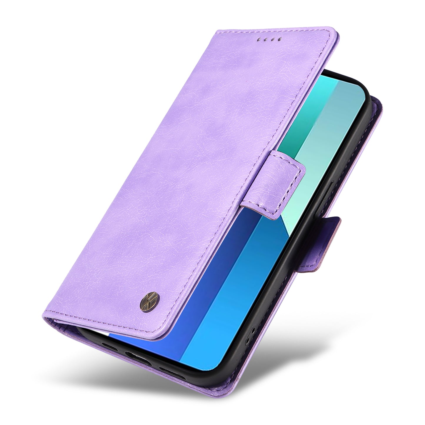 YIKATU YK-007 For Xiaomi Redmi Note 13 4G Leather Case Litchi Texture Cover Phone Wallet - Purple