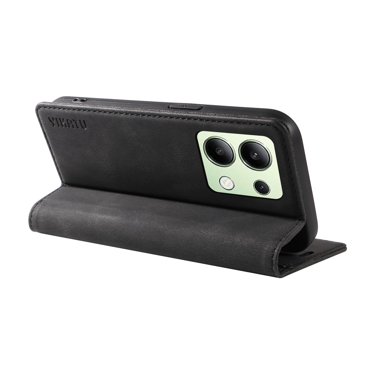 YIKATU YK-004 For Xiaomi Redmi Note 13 4G Leather Case Wallet Magnetic Closing - Black