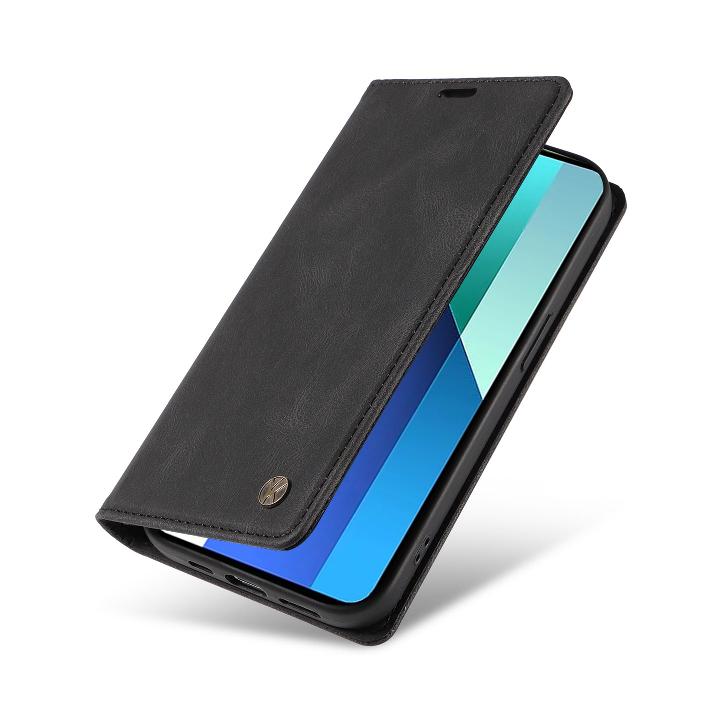 YIKATU YK-004 For Xiaomi Redmi Note 13 4G Leather Case Wallet Magnetic Closing - Black