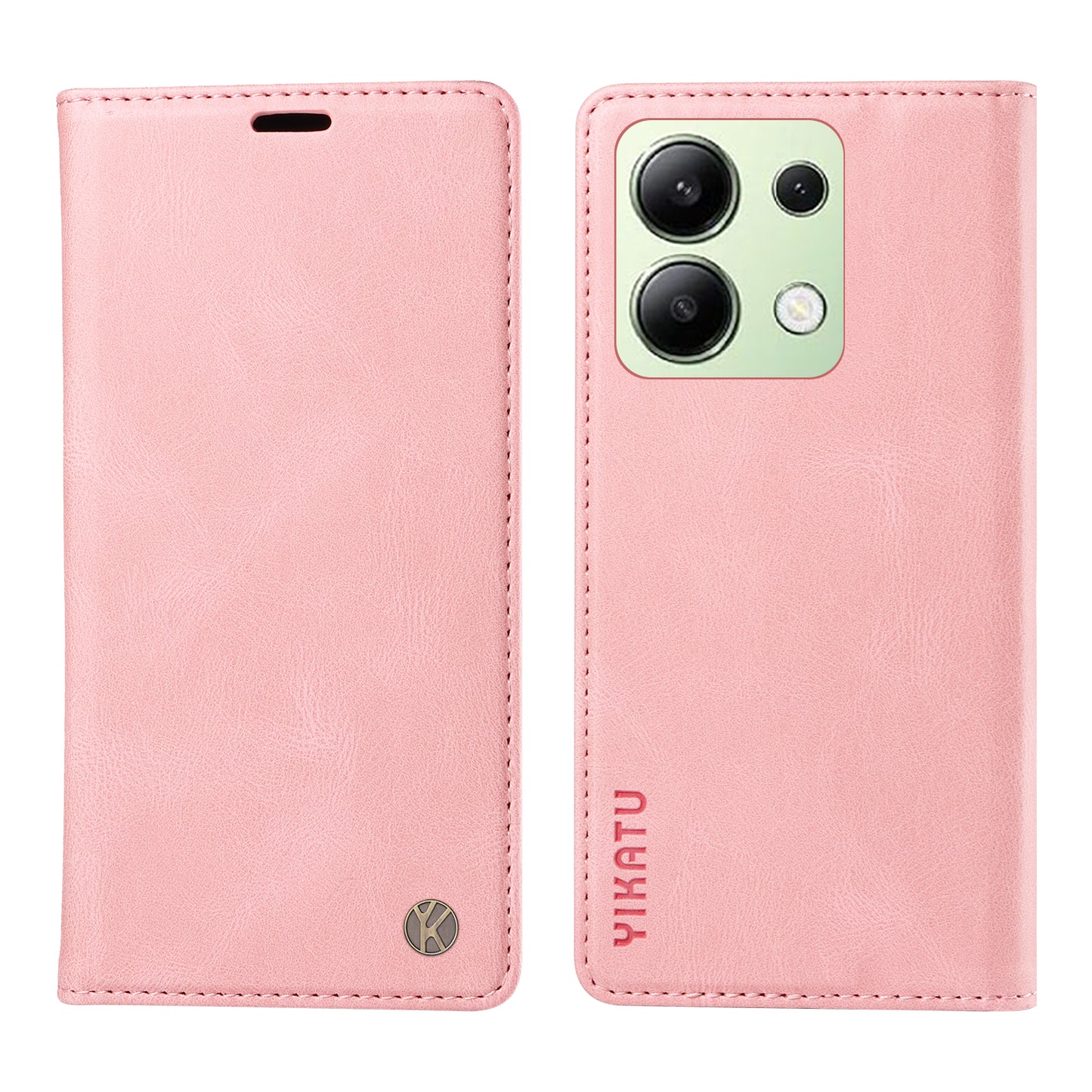 YIKATU YK-004 For Xiaomi Redmi Note 13 4G Leather Case Wallet Magnetic Closing - Pink