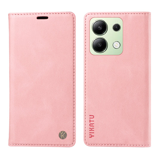 YIKATU YK-004 For Xiaomi Redmi Note 13 4G Leather Case Wallet Magnetic Closing - Pink