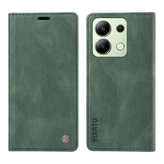 YIKATU YK-004 For Xiaomi Redmi Note 13 4G Leather Case Wallet Magnetic Closing - Green