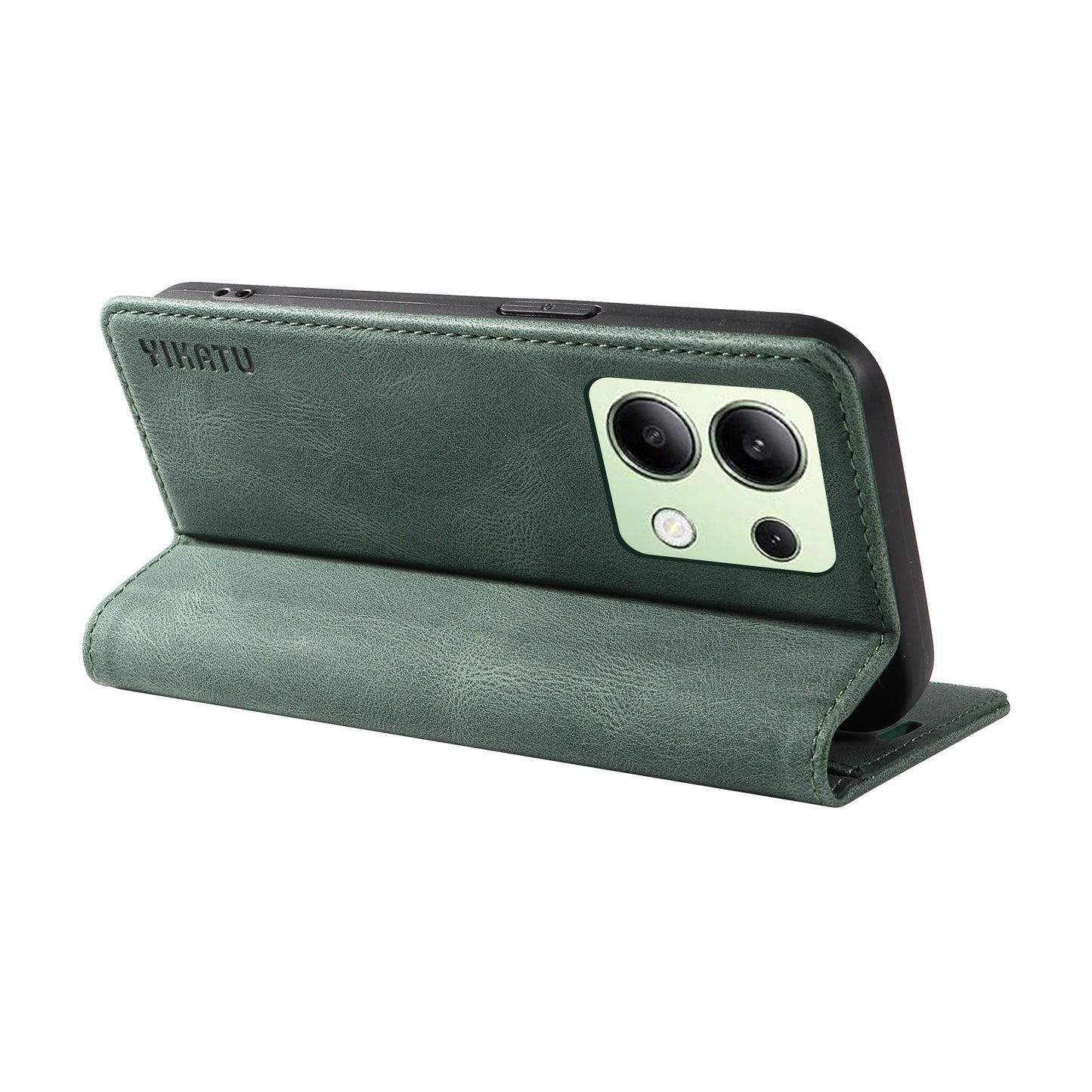 YIKATU YK-004 For Xiaomi Redmi Note 13 4G Leather Case Wallet Magnetic Closing - Green
