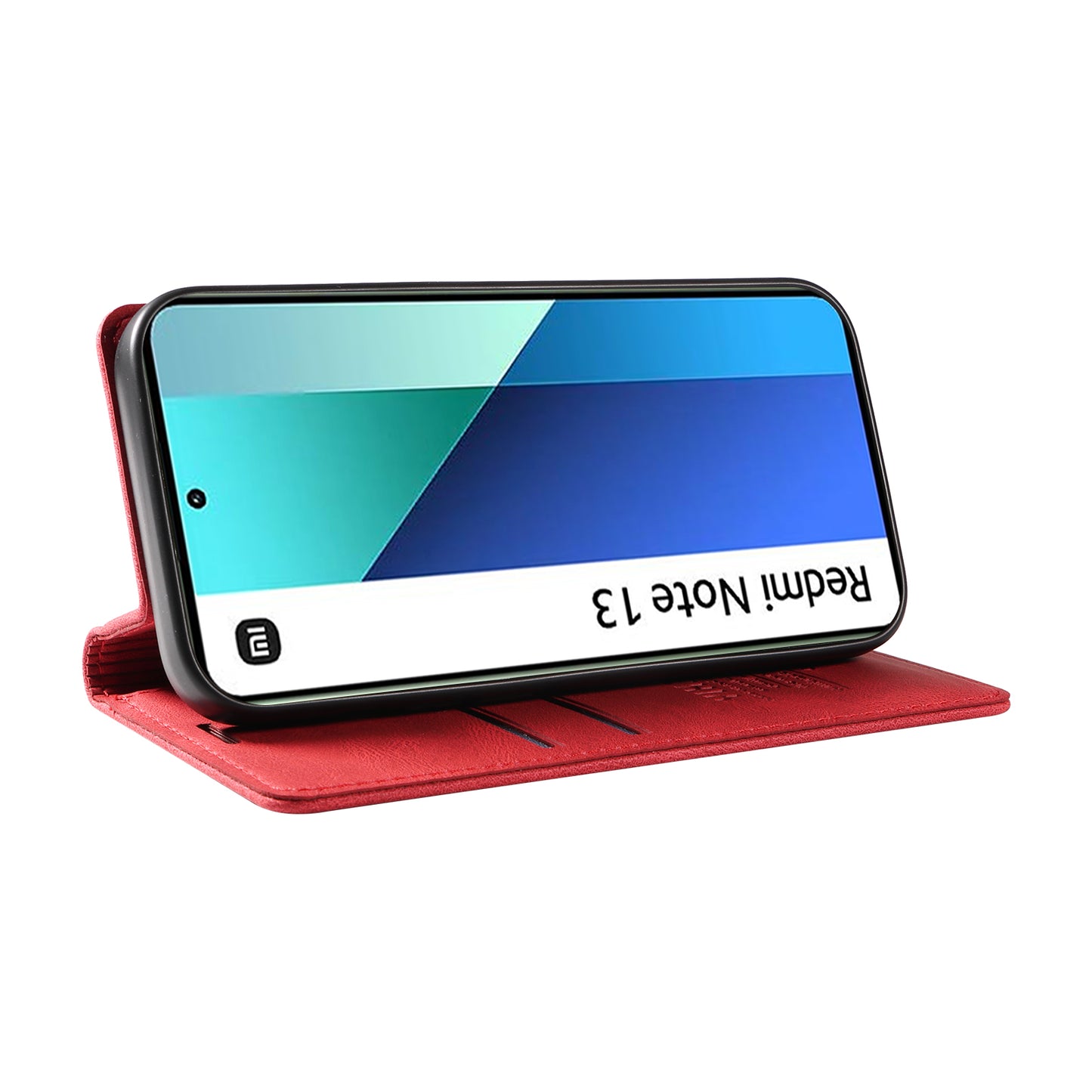 YIKATU YK-004 For Xiaomi Redmi Note 13 4G Leather Case Wallet Magnetic Closing - Red