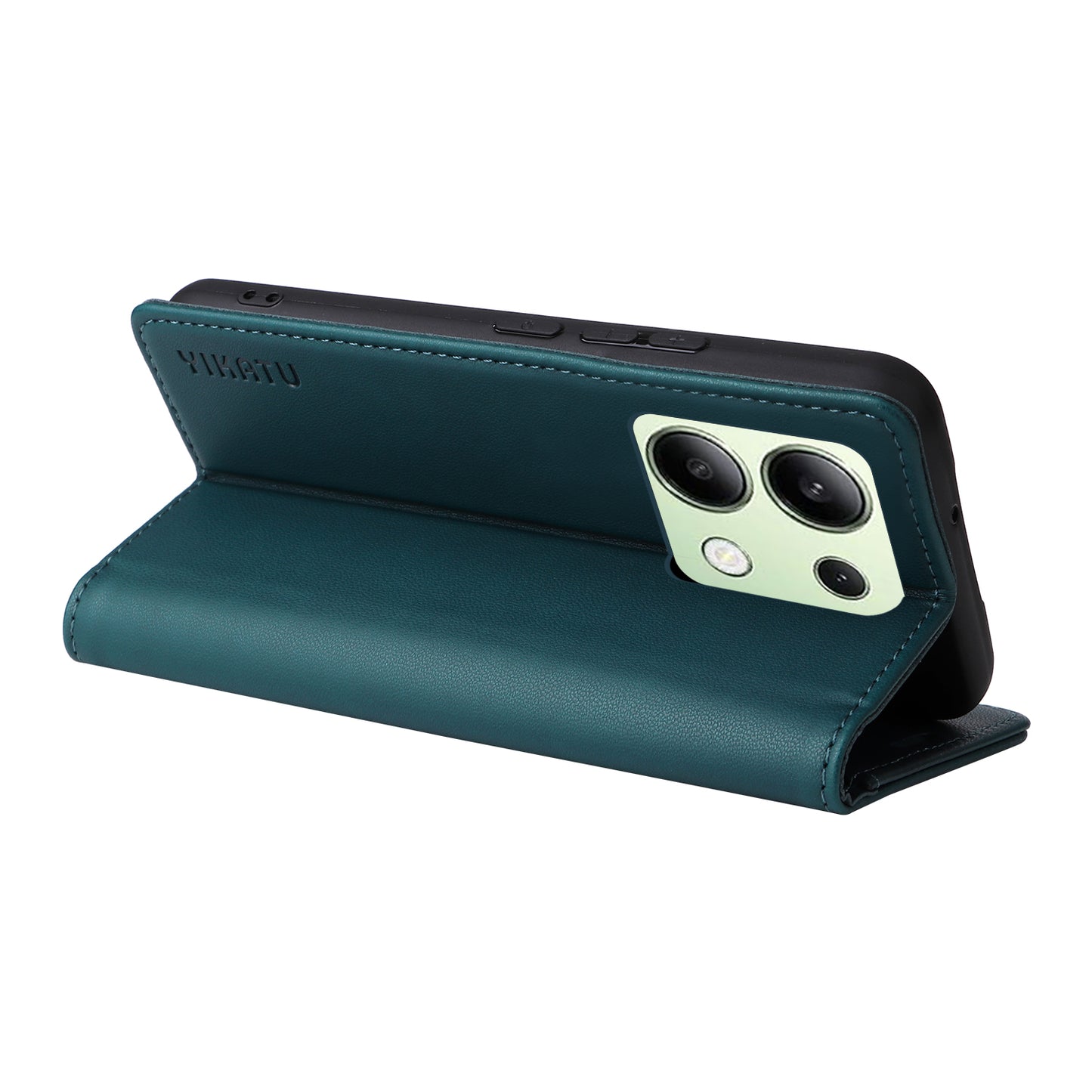 YIKATU YK-001 For Xiaomi Redmi Note 13 4G Case Wallet Phone Cover Magnetic Closing - Green