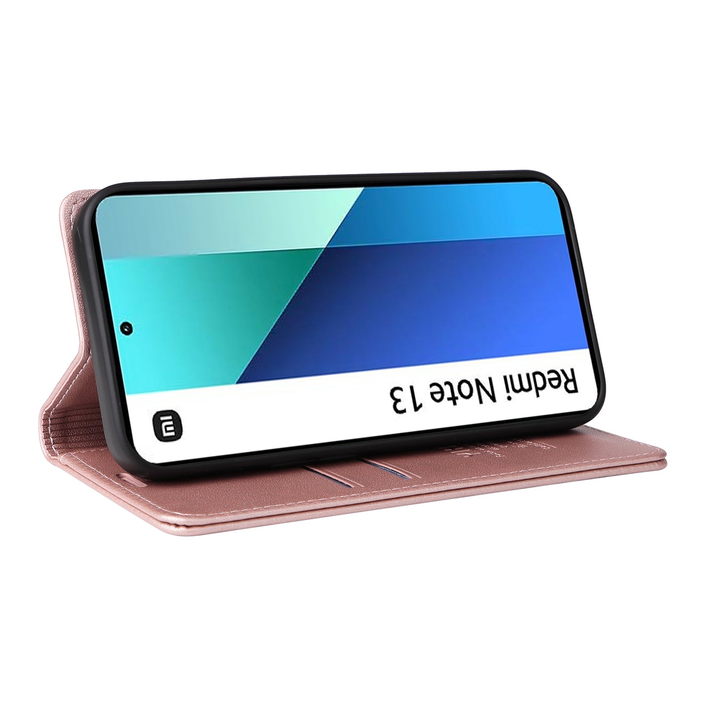 YIKATU YK-001 For Xiaomi Redmi Note 13 4G Case Wallet Phone Cover Magnetic Closing - Rose Gold