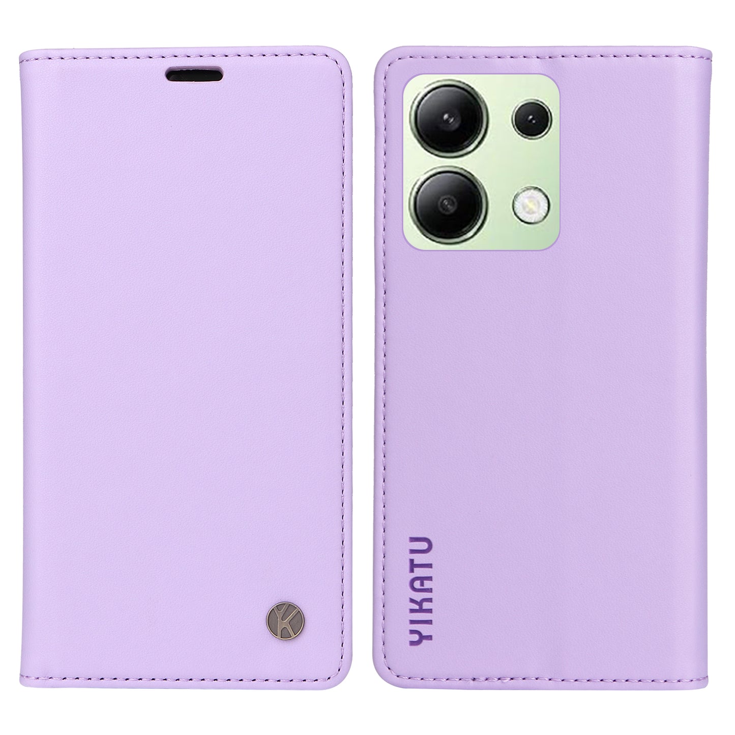 YIKATU YK-001 For Xiaomi Redmi Note 13 4G Case Wallet Phone Cover Magnetic Closing - Light Purple