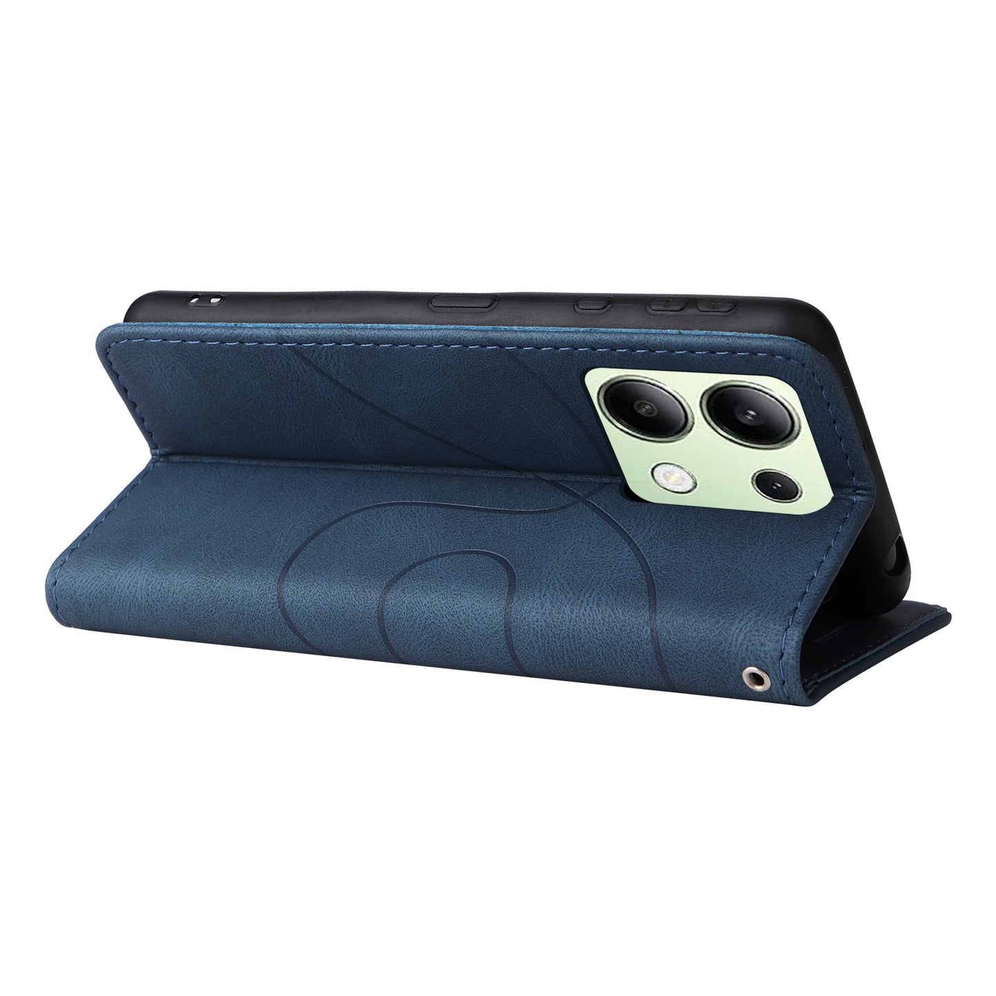 KT Leather Series-1 For Xiaomi Redmi Note 13 4G Case Dual Color Splicing Leather Cover - Blue