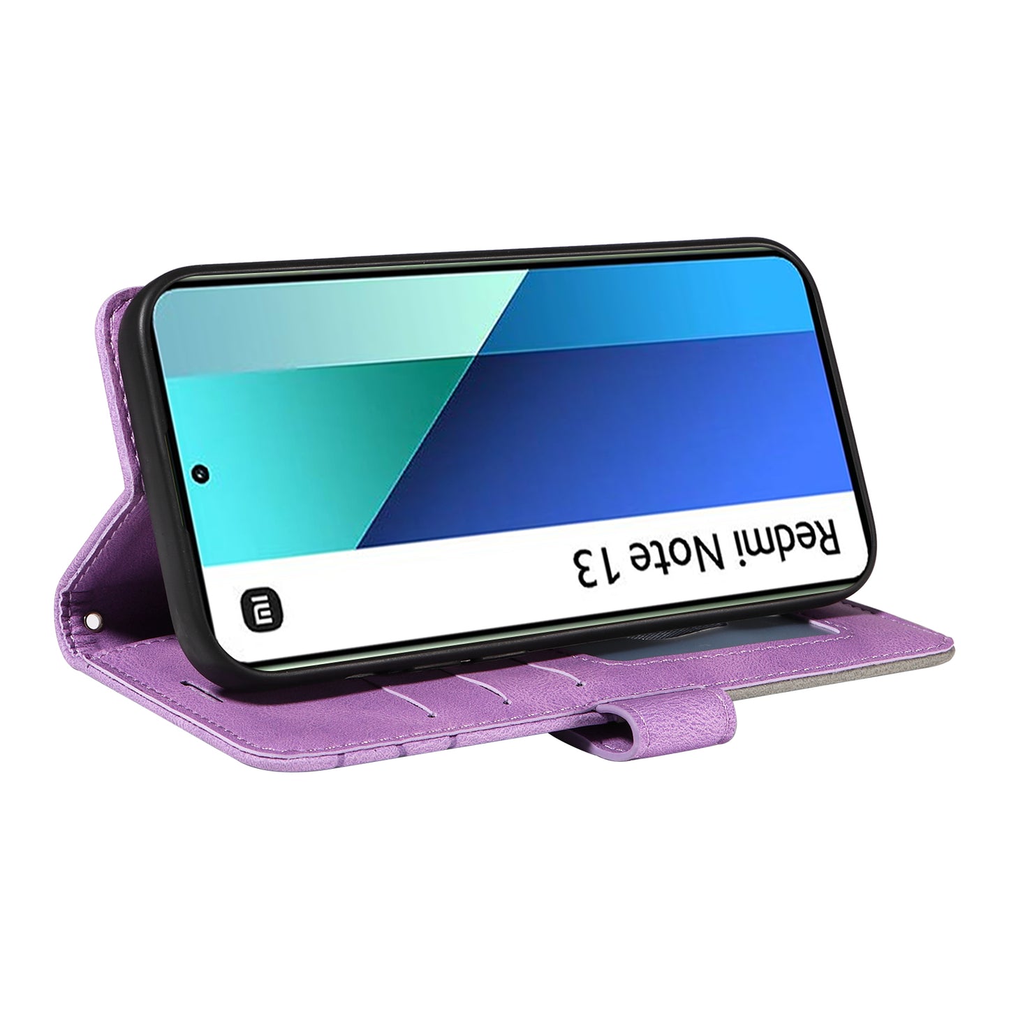 KT Leather Series-1 For Xiaomi Redmi Note 13 4G Case Dual Color Splicing Leather Cover - Light Purple