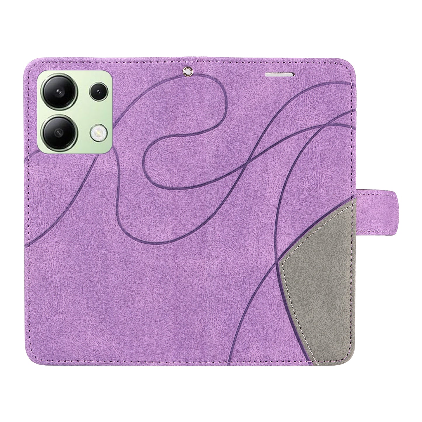 KT Leather Series-1 For Xiaomi Redmi Note 13 4G Case Dual Color Splicing Leather Cover - Light Purple