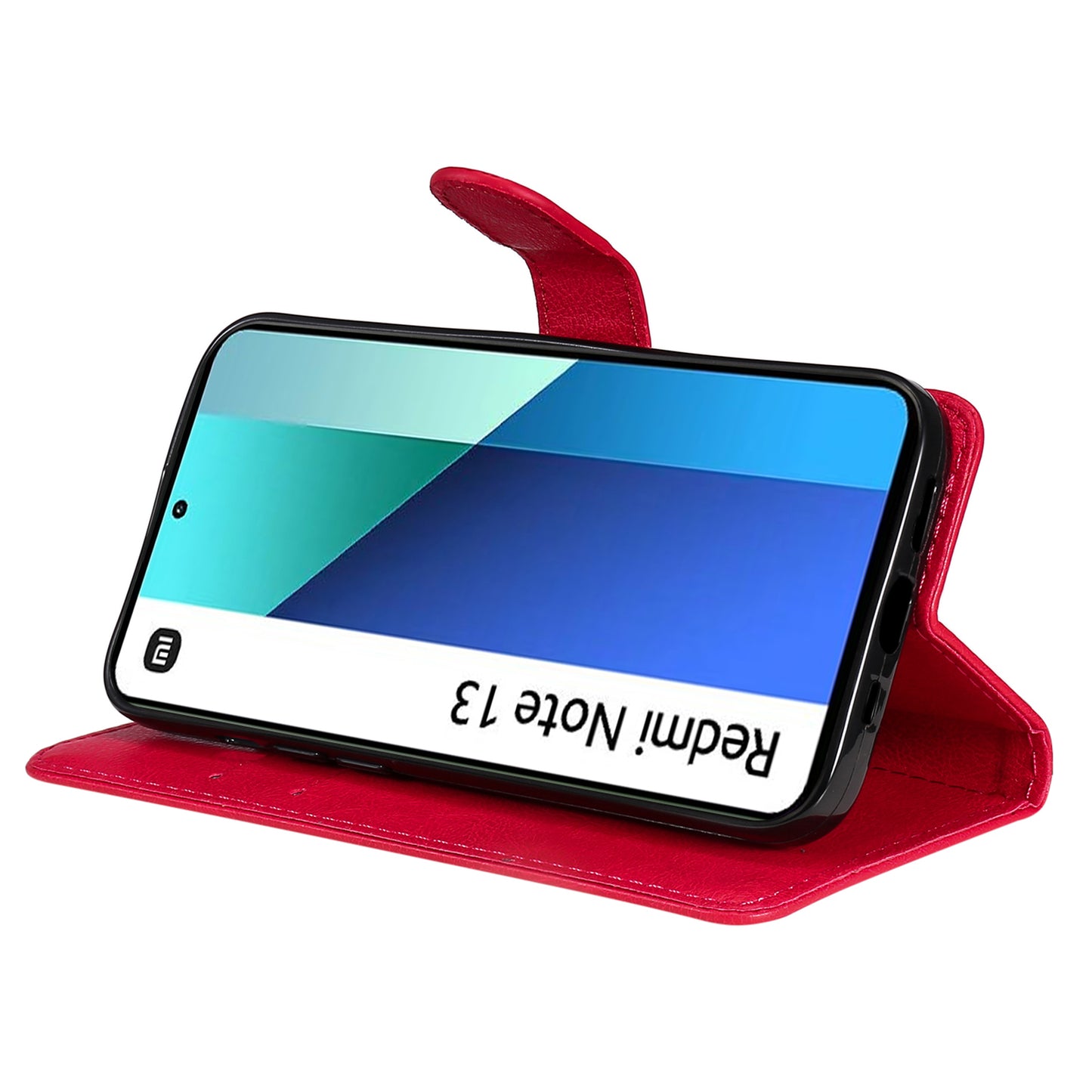 KT Leather Series-2 for Xiaomi Redmi Note 13 4G Leather Case Solid Color Phone Cover - Red