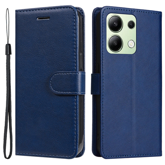 KT Leather Series-2 for Xiaomi Redmi Note 13 4G Leather Case Solid Color Phone Cover - Blue