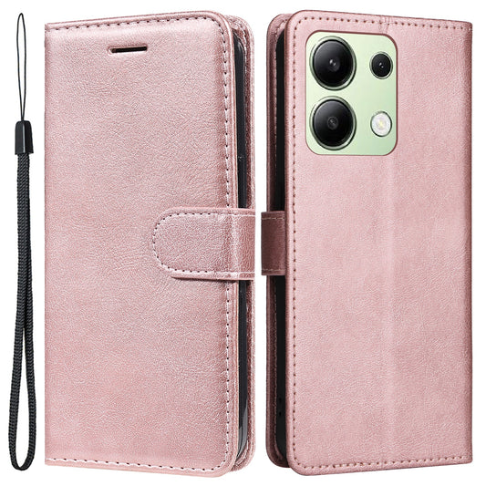 KT Leather Series-2 for Xiaomi Redmi Note 13 4G Leather Case Solid Color Phone Cover - Rose Gold
