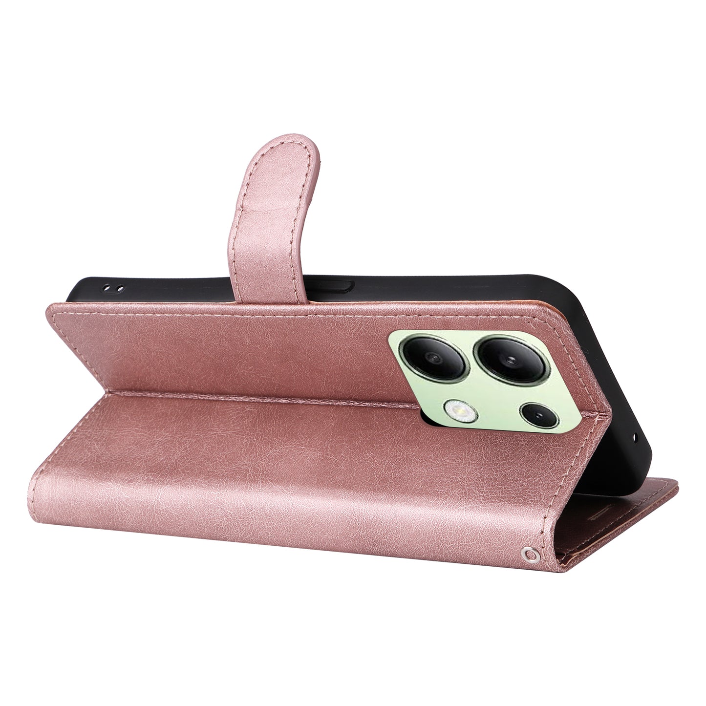 KT Leather Series-2 for Xiaomi Redmi Note 13 4G Leather Case Solid Color Phone Cover - Rose Gold
