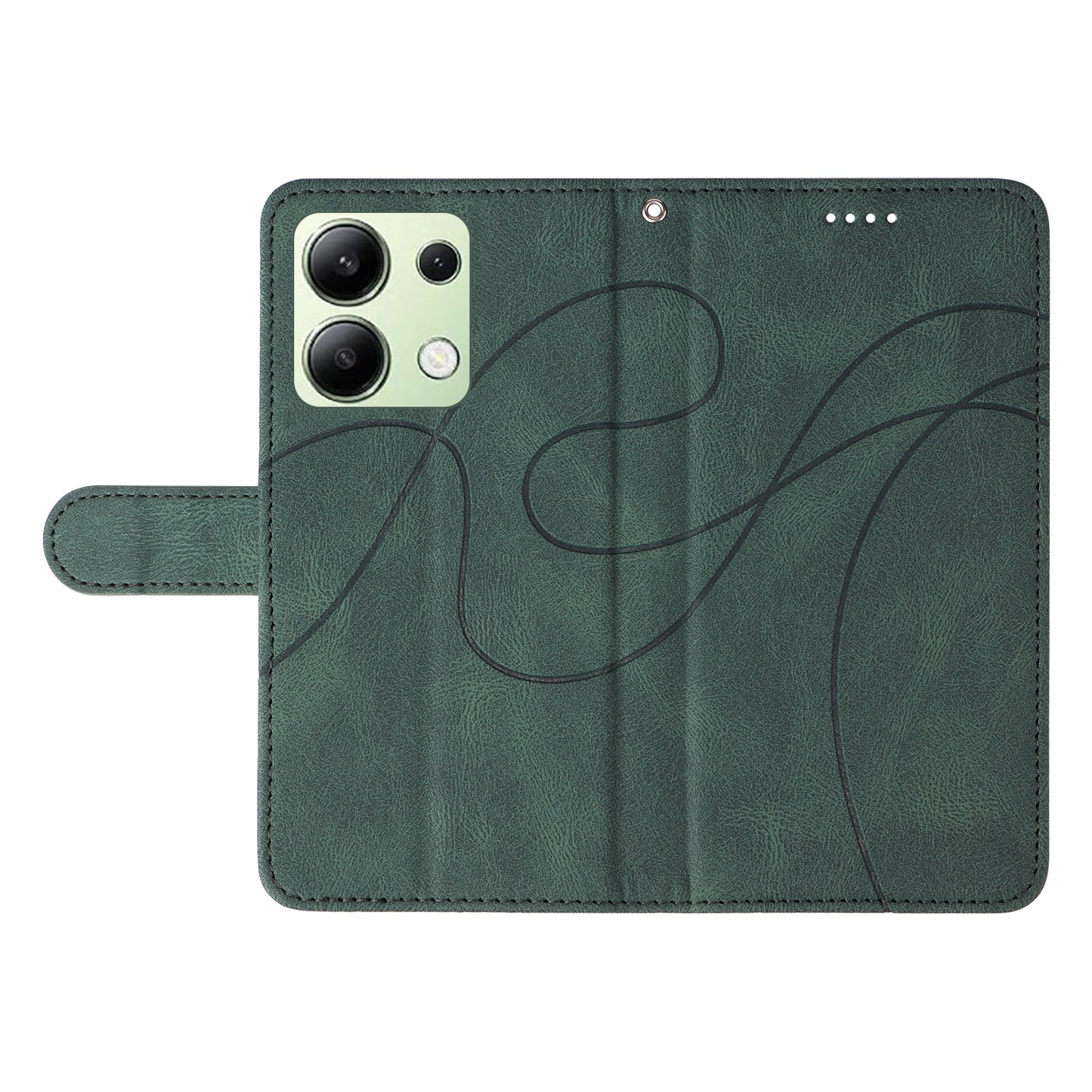 For Xiaomi Redmi Note 13 4G Case Leather Phone Cover with Wallet Card Slots - Green
