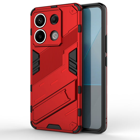 For Xiaomi Redmi Note 13 Pro 5G / Poco X6 5G Kickstand Case TPU + PC Phone Back Cover - Red