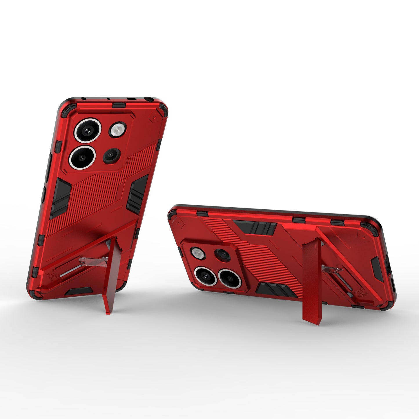 For Xiaomi Redmi Note 13 Pro 5G / Poco X6 5G Kickstand Case TPU + PC Phone Back Cover - Red