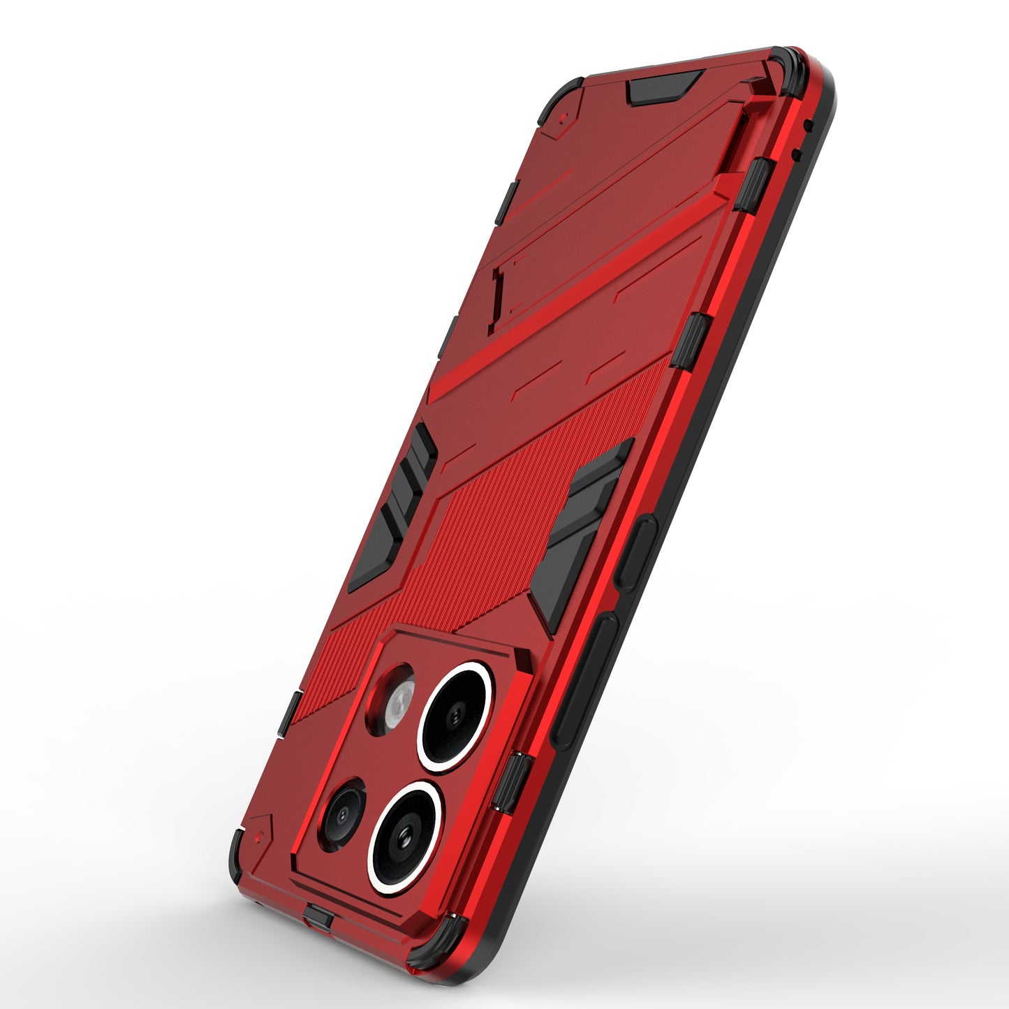For Xiaomi Redmi Note 13 Pro 5G / Poco X6 5G Kickstand Case TPU + PC Phone Back Cover - Red