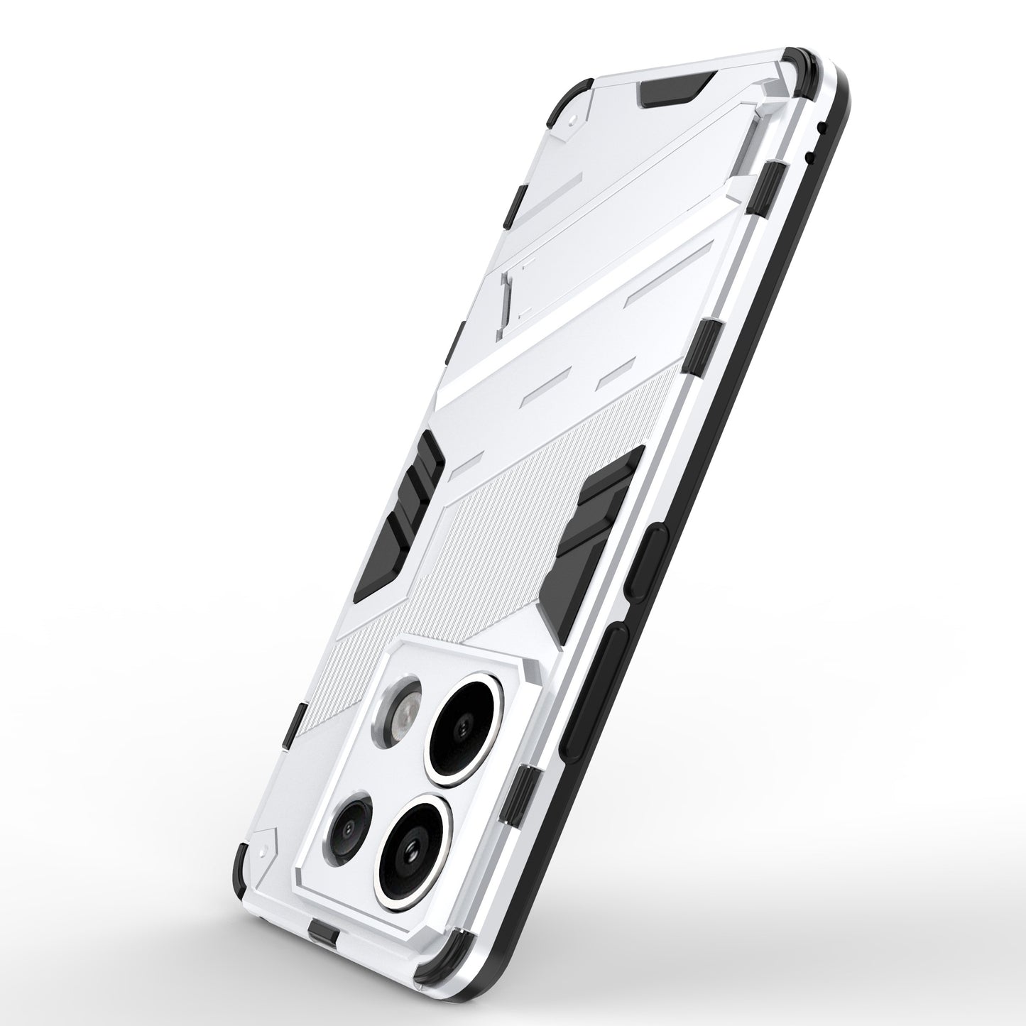 For Xiaomi Redmi Note 13 Pro 5G / Poco X6 5G Kickstand Case TPU + PC Phone Back Cover - White