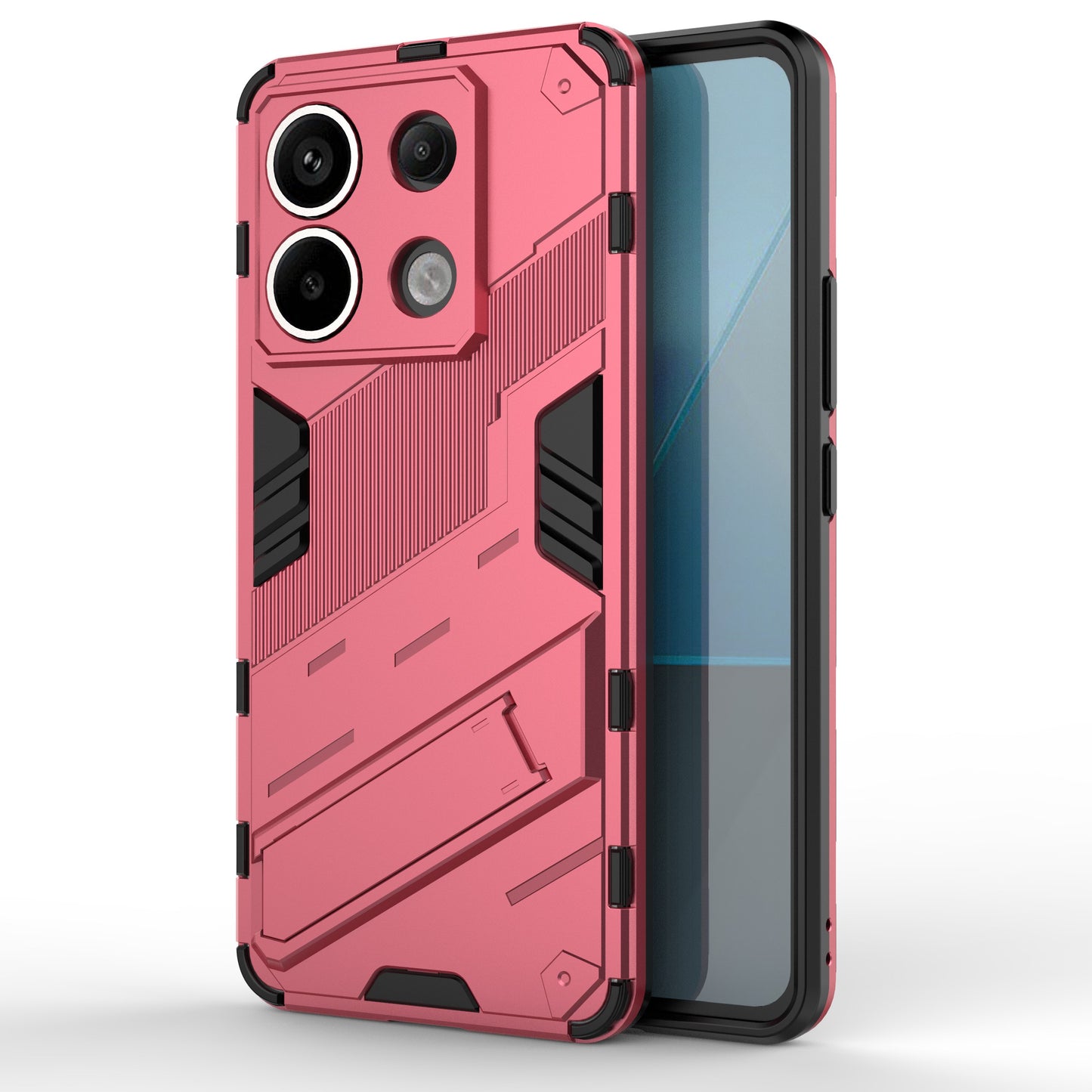 For Xiaomi Redmi Note 13 Pro 5G / Poco X6 5G Kickstand Case TPU + PC Phone Back Cover - Rose