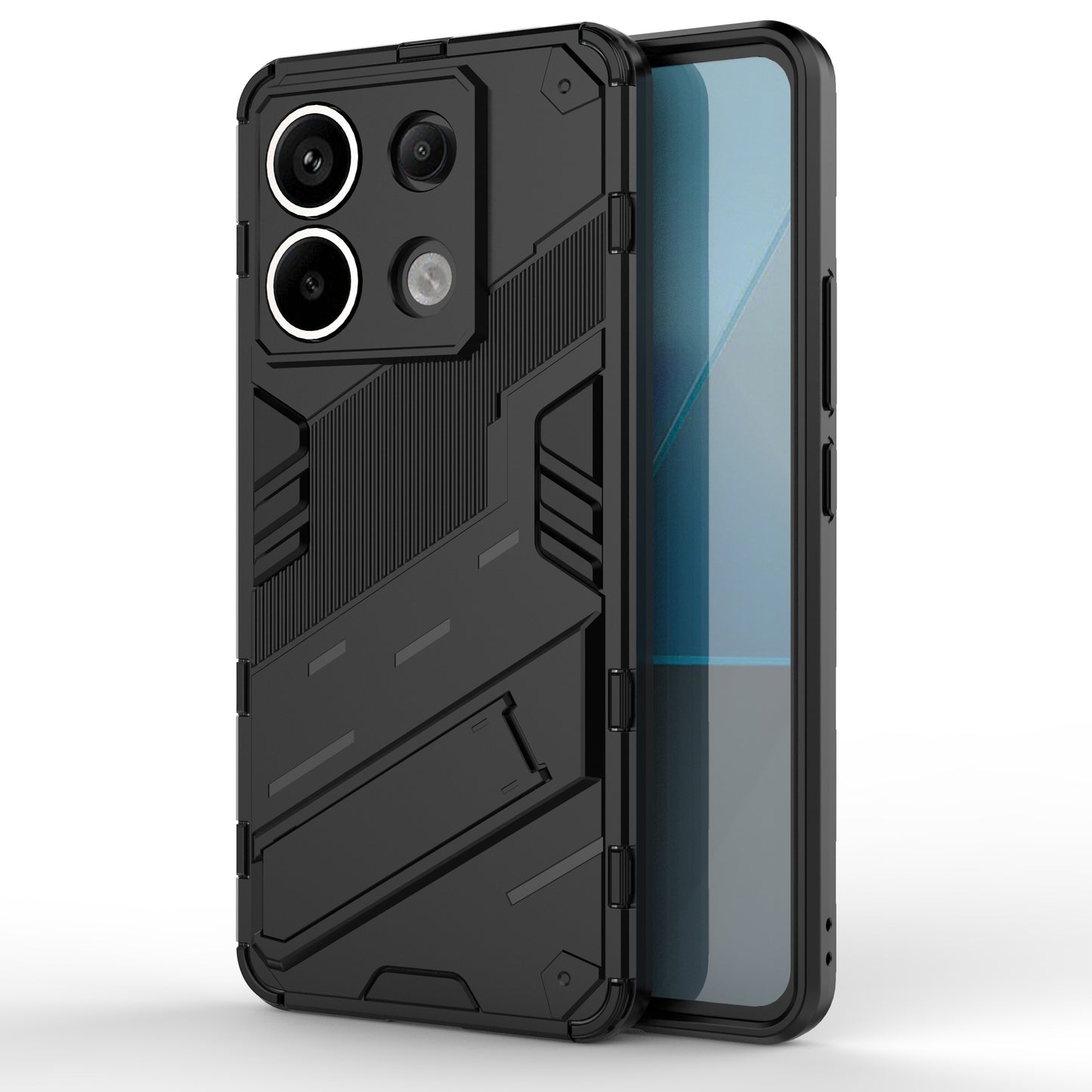 For Xiaomi Redmi Note 13 Pro 5G / Poco X6 5G Kickstand Case TPU + PC Phone Back Cover - Black