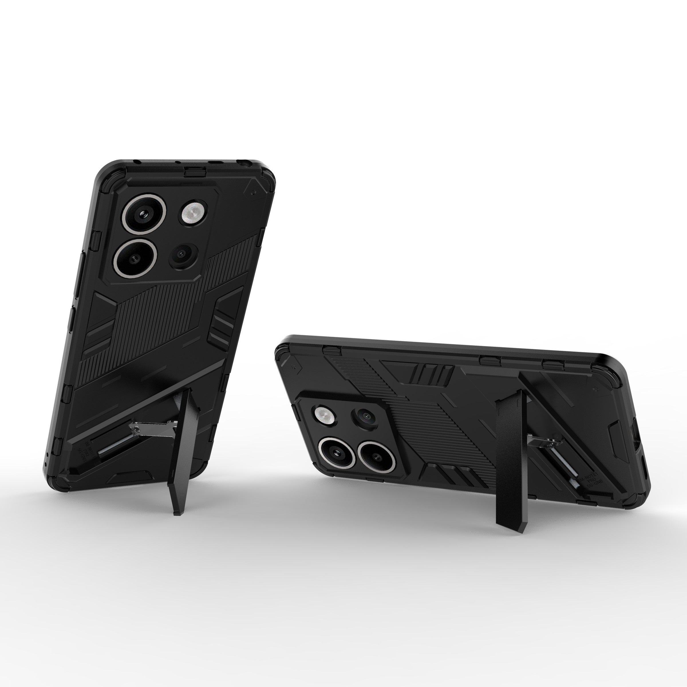 For Xiaomi Redmi Note 13 Pro 5G / Poco X6 5G Kickstand Case TPU + PC Phone Back Cover - Black