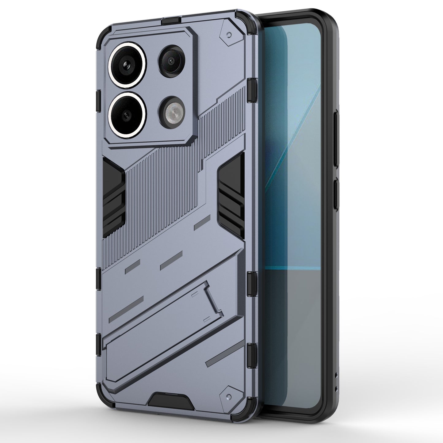 For Xiaomi Redmi Note 13 Pro 5G / Poco X6 5G Kickstand Case TPU + PC Phone Back Cover - Dark Blue