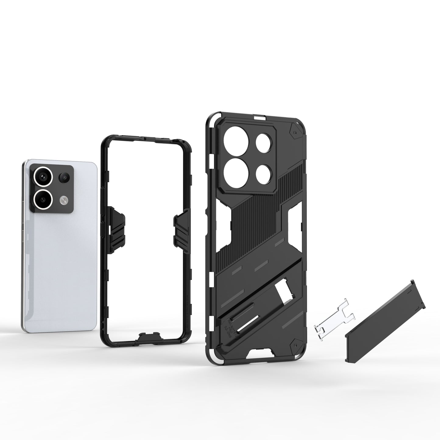 For Xiaomi Redmi Note 13 Pro 5G / Poco X6 5G Kickstand Case TPU + PC Phone Back Cover - Dark Blue