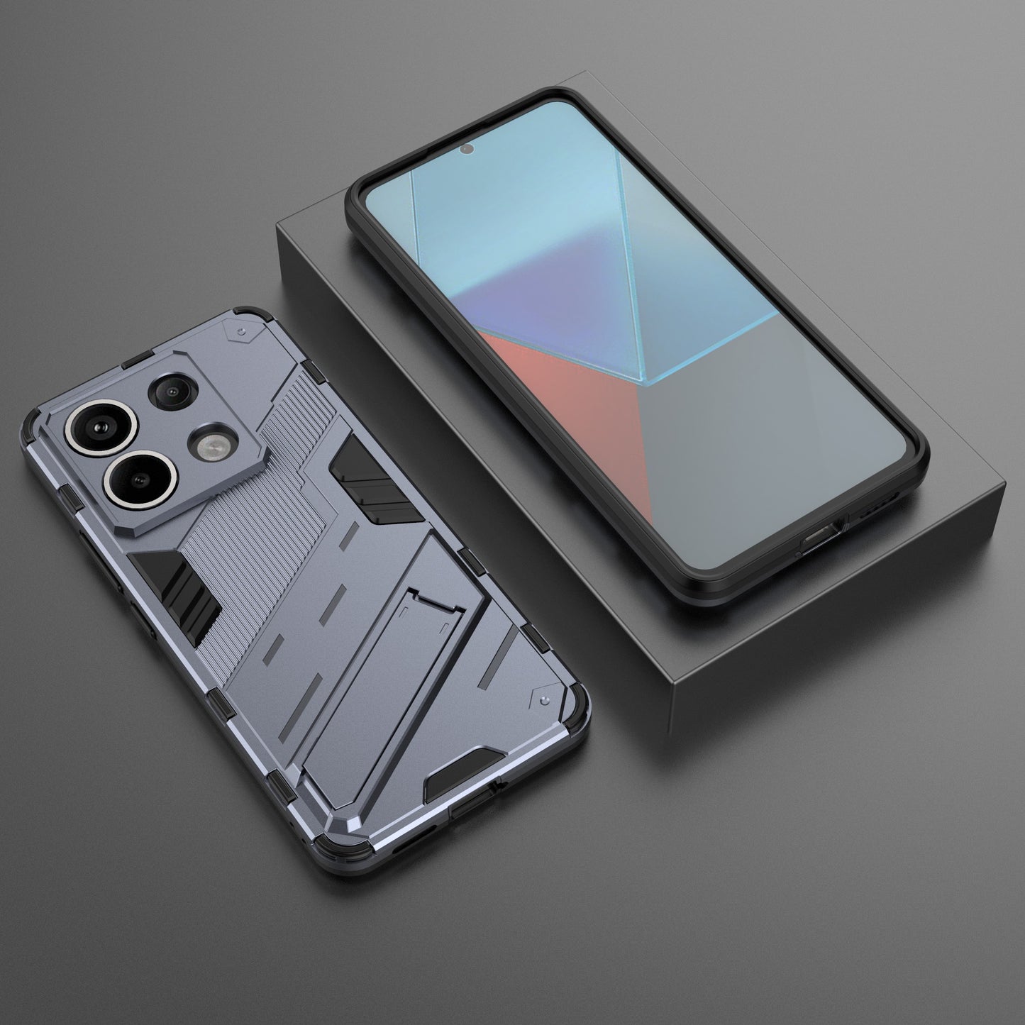 For Xiaomi Redmi Note 13 Pro 5G / Poco X6 5G Kickstand Case TPU + PC Phone Back Cover - Dark Blue
