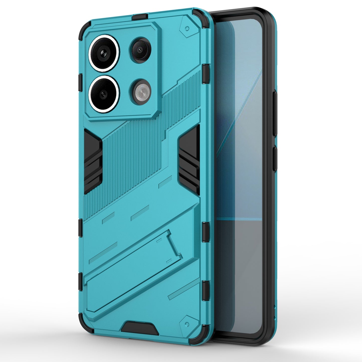 For Xiaomi Redmi Note 13 Pro 5G / Poco X6 5G Kickstand Case TPU + PC Phone Back Cover - Baby Blue