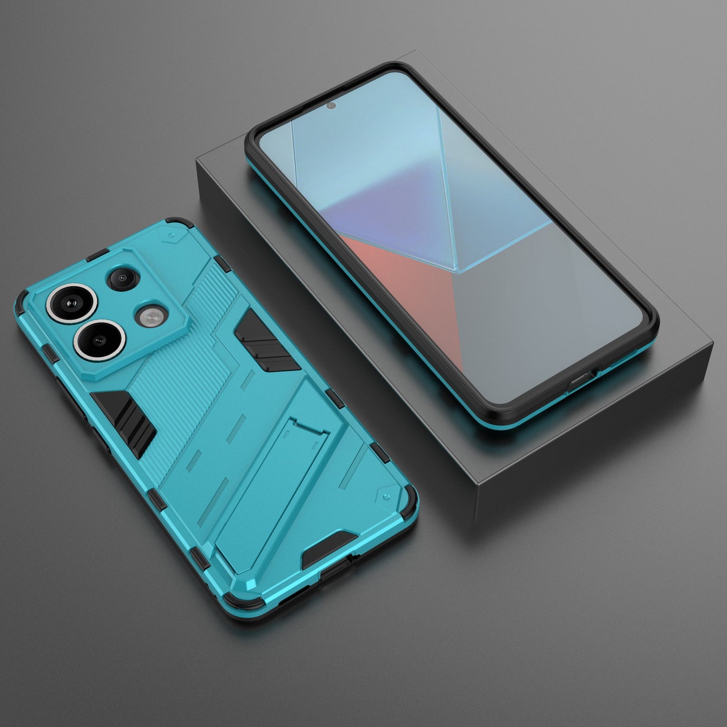 For Xiaomi Redmi Note 13 Pro 5G / Poco X6 5G Kickstand Case TPU + PC Phone Back Cover - Baby Blue