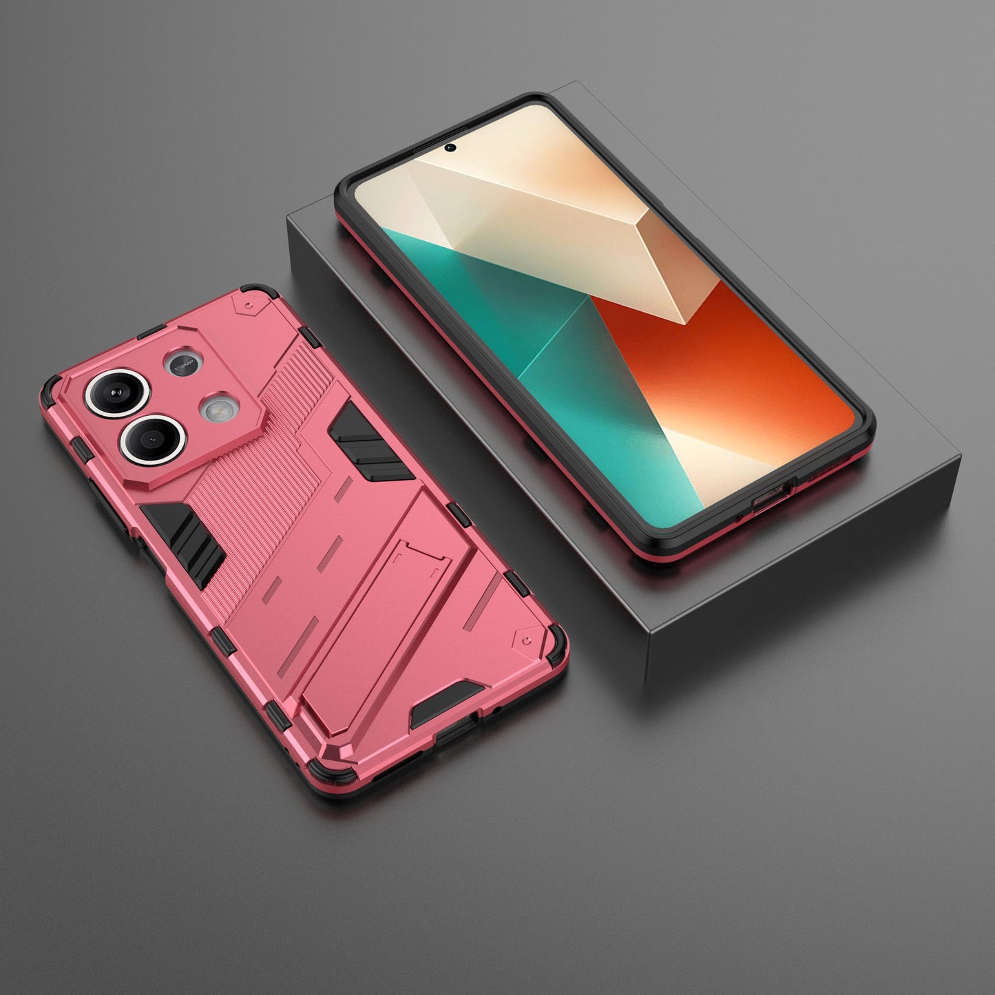 For Xiaomi Redmi Note 13 5G / Note 13 5G (China) Case Kickstand Protective Phone Cover - Rose
