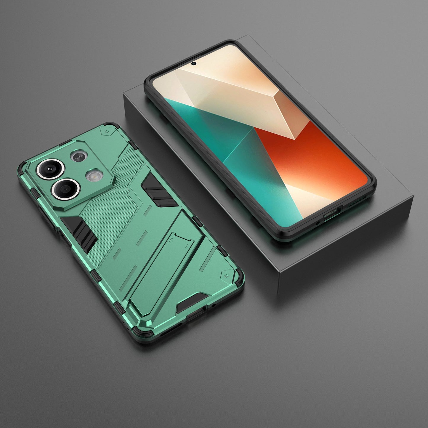 For Xiaomi Redmi Note 13 5G / Note 13 5G (China) Case Kickstand Protective Phone Cover - Green