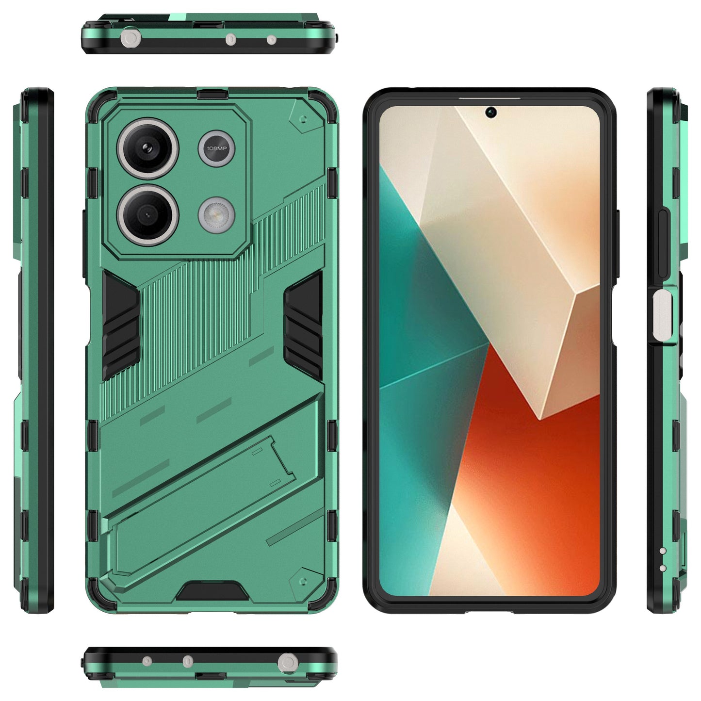 For Xiaomi Redmi Note 13 5G / Note 13 5G (China) Case Kickstand Protective Phone Cover - Green