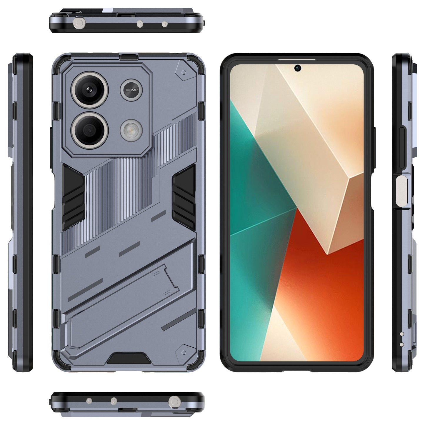 For Xiaomi Redmi Note 13 5G / Note 13 5G (China) Case Kickstand Protective Phone Cover - Dark Blue