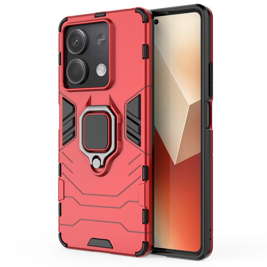 For Xiaomi Redmi Note 13 5G / Note 13 5G (China) Phone Case Anti-drop Cover with Kickstand - Red
