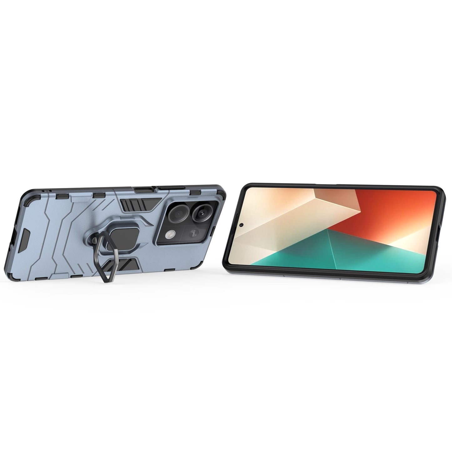 For Xiaomi Redmi Note 13 5G / Note 13 5G (China) Phone Case Anti-drop Cover with Kickstand - Blue
