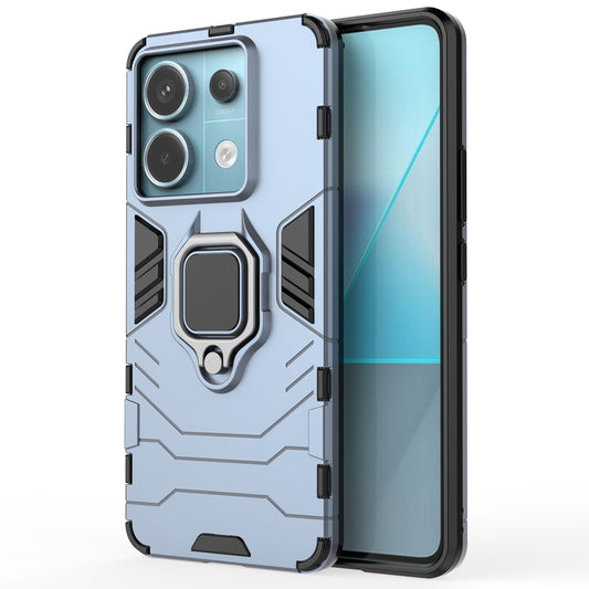 For Xiaomi Redmi Note 13 Pro 5G / Poco X6 5G Case Ring Holder Kickstand PC + TPU Cover - Blue