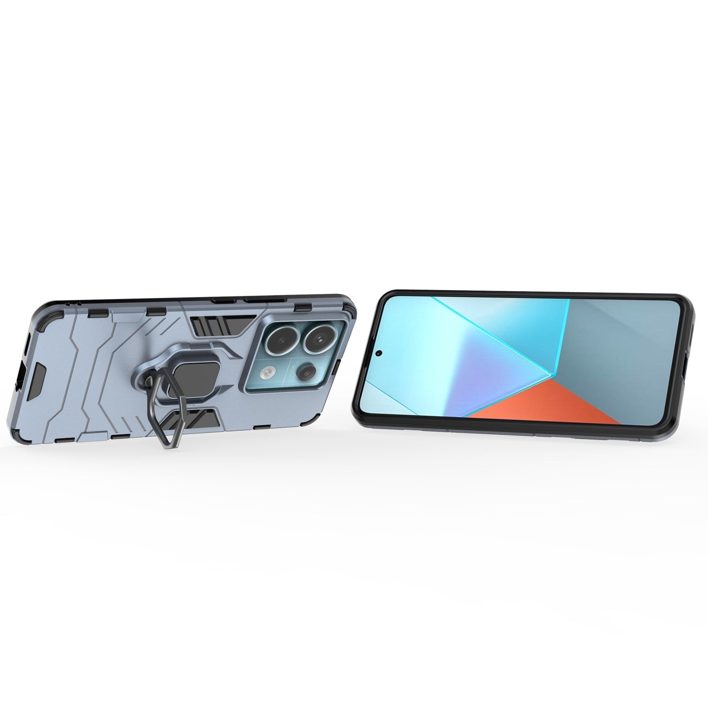 For Xiaomi Redmi Note 13 Pro 5G / Poco X6 5G Case Ring Holder Kickstand PC + TPU Cover - Blue