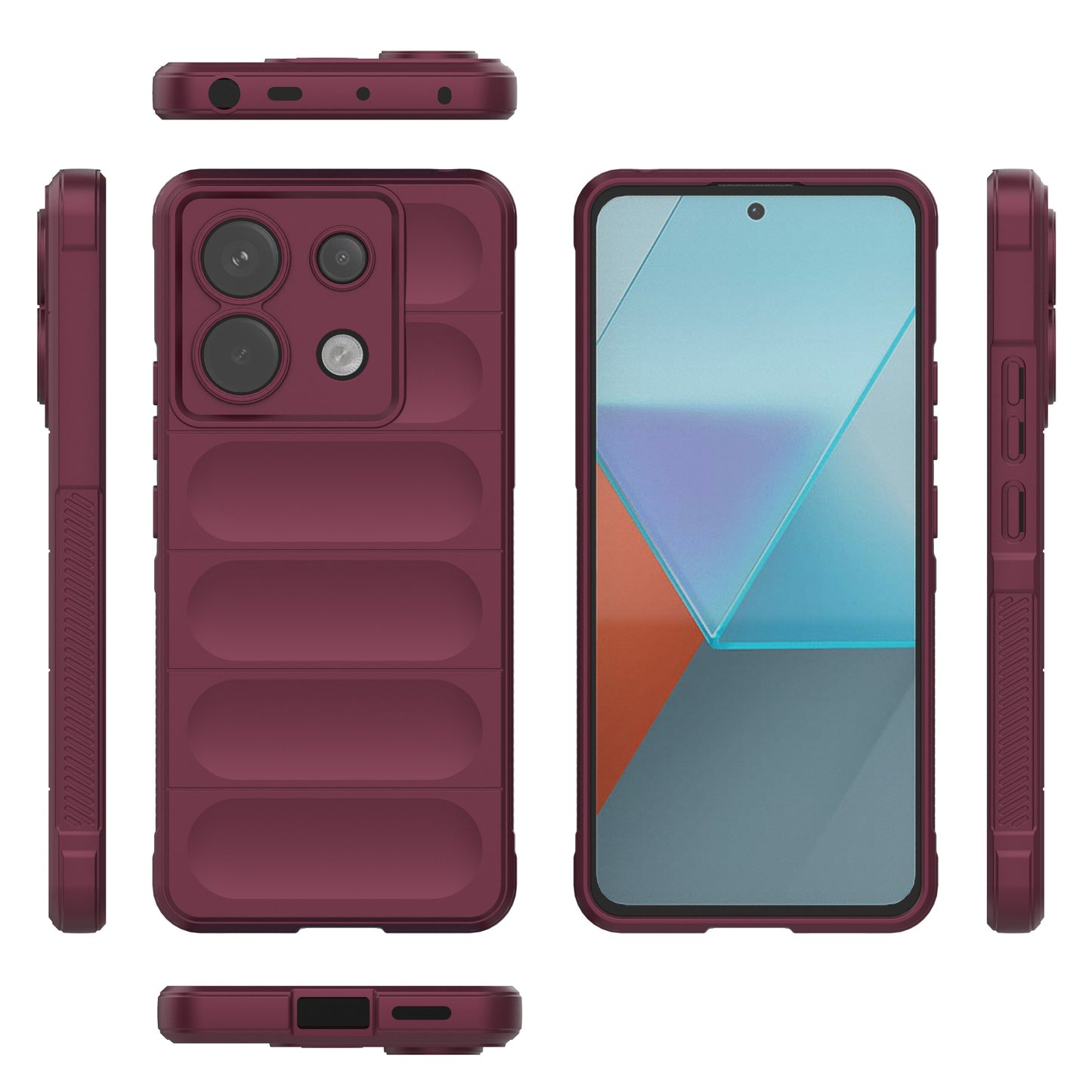 For Xiaomi Redmi Note 13 Pro 5G / Poco X6 5G TPU Case Phone Cover Drop-proof Protection - Wine Red