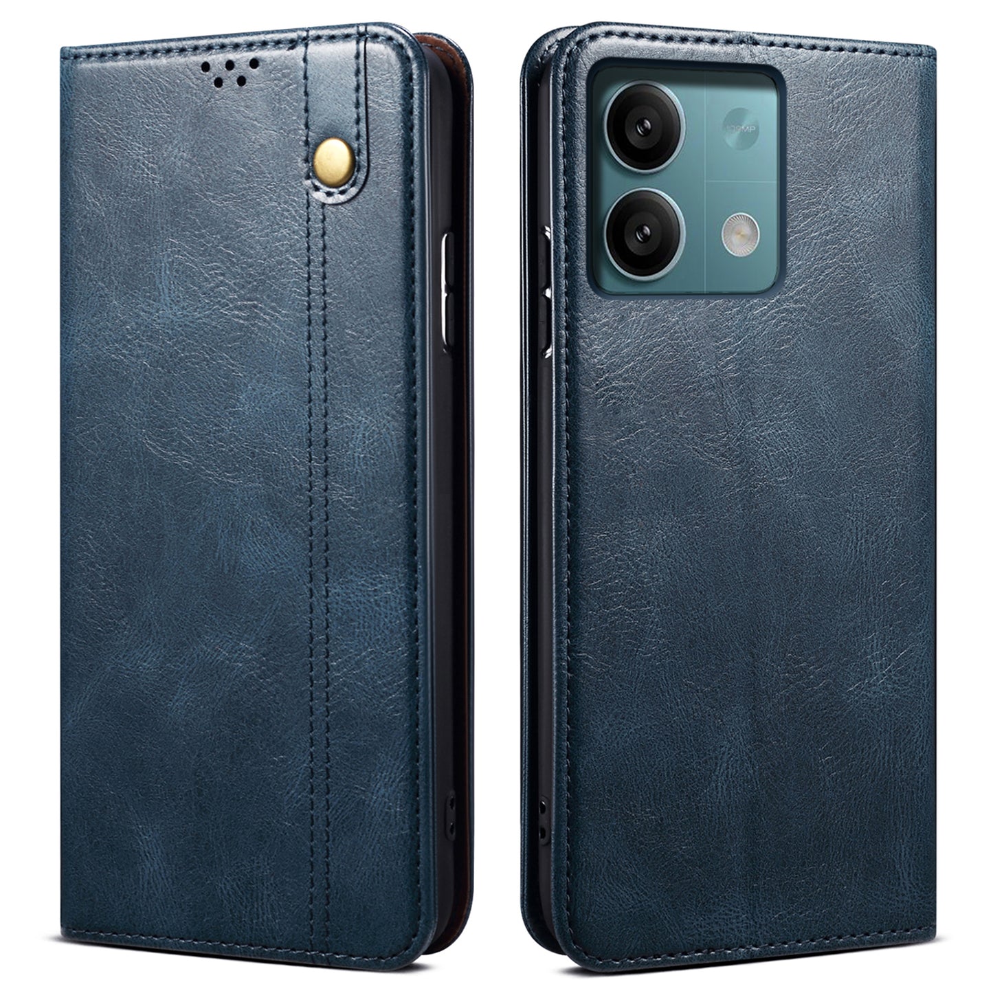 For Xiaomi Redmi Note 13 4G Wallet Phone Case Leather Flip Phone Cover - Blue